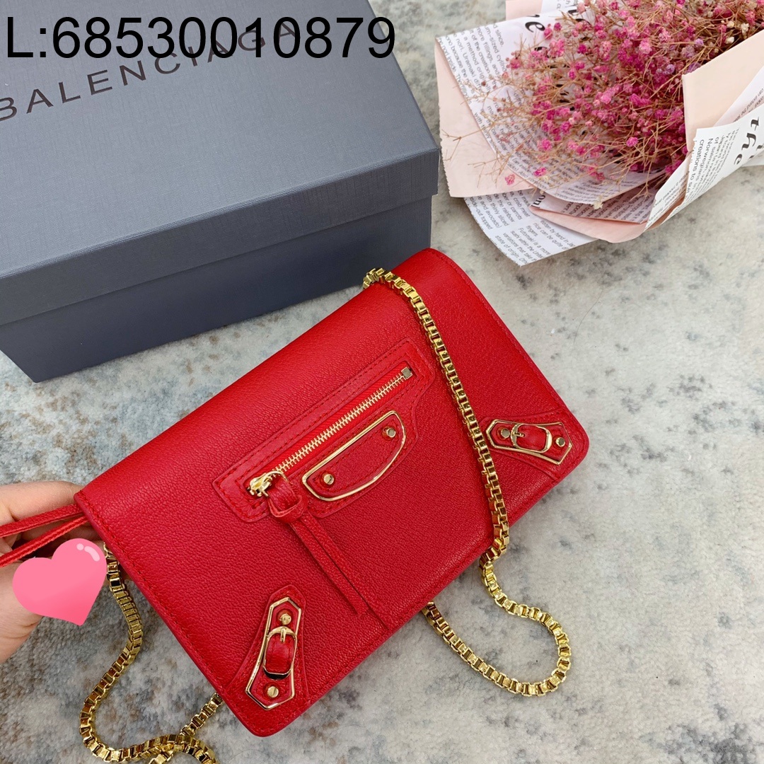 [dxg] 발렌시아가 르 시티 골드 체인 백 레드