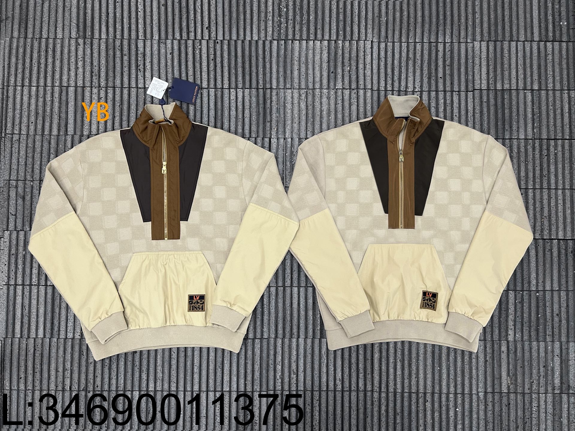 [ZZB] 루이비통 다미에 하이브리드 하프 집 워크웨어 풀오버 자켓 1AIMK0