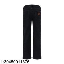 [잔디집2] 미우미우 뒷면 포켓 모노그램 워싱 청바지 블랙