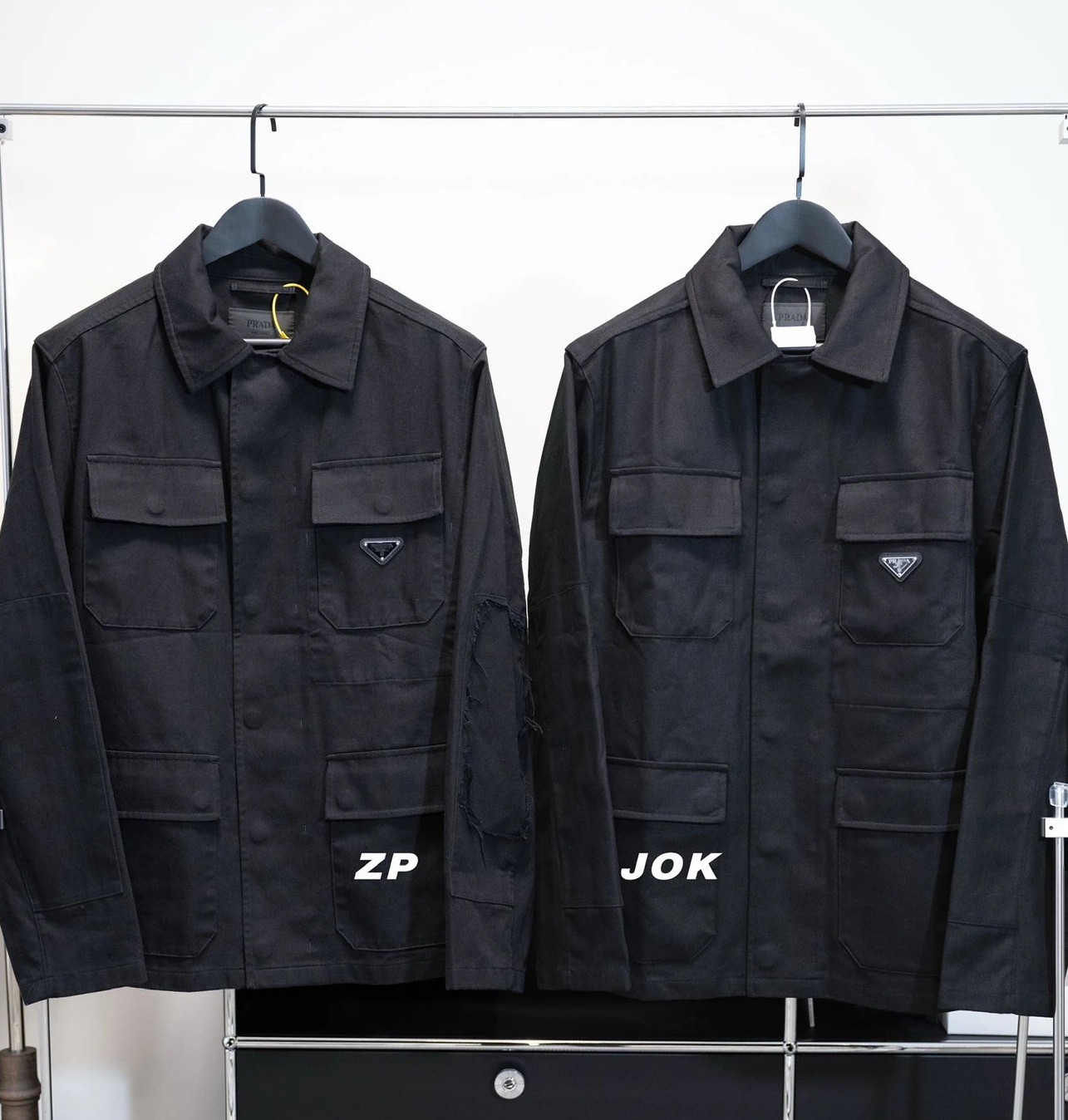 [조커셀러] 프라다 25SS 멀티 포켓 카고 자켓 블랙