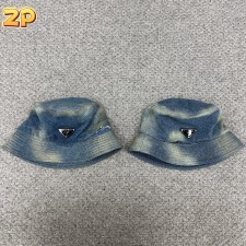 [윌리엄셀러] 프라다 워싱 버킷햇 모자 블루