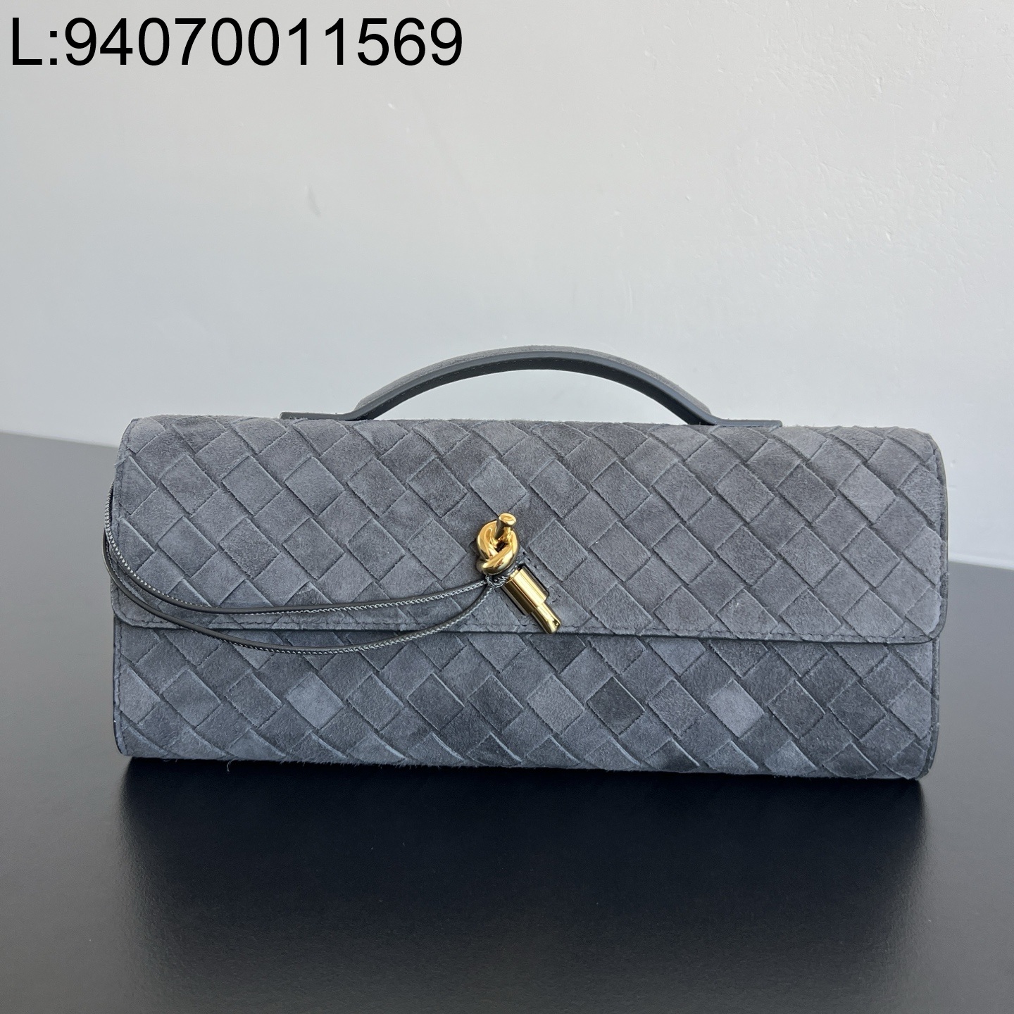 징 팩토리 보테가베네타 안디아모 클러치 741511 31*13*3cm 그레이 스웨이드