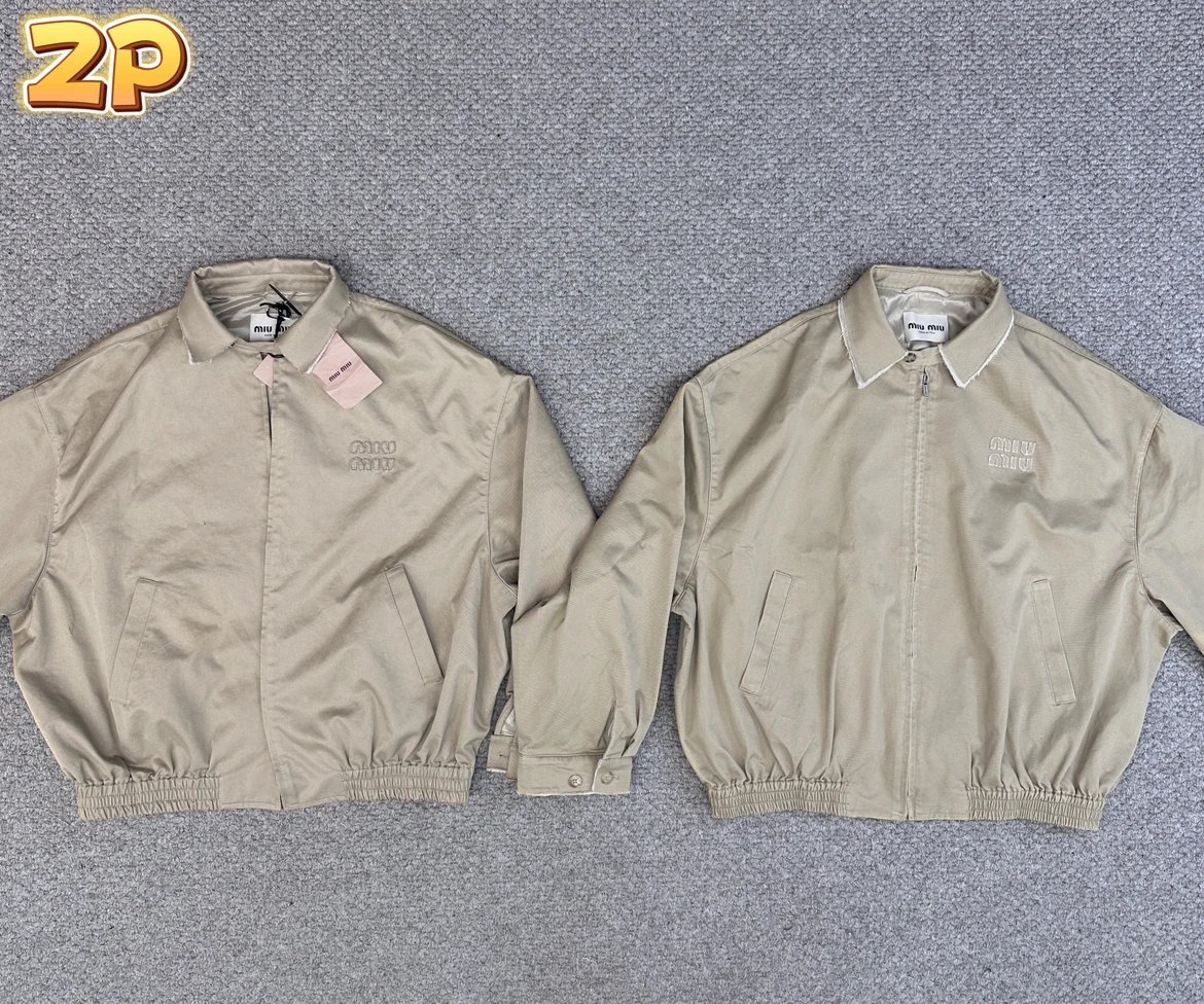 [윌리엄셀러] 미우미우 모노그램 대미지 자켓 카키