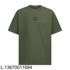 [잔디집2] 구찌 GG 인터로킹 자수 코튼 저지 반팔티 그린