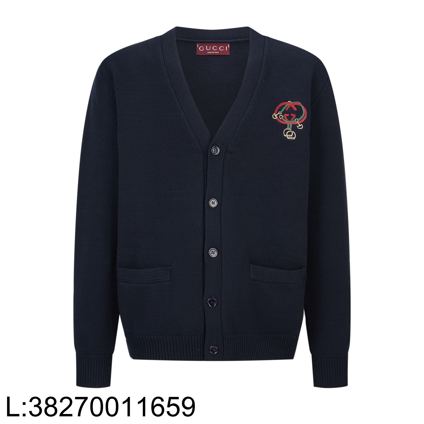 [잔디집2] 구찌 레드 GG 자수 단색 가디건 네이비 블랙