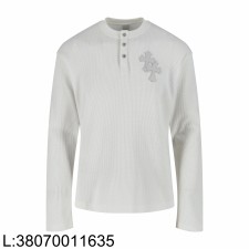 [잔디집2] 크롬하츠 레더 십자가 와플 긴팔티 화이트