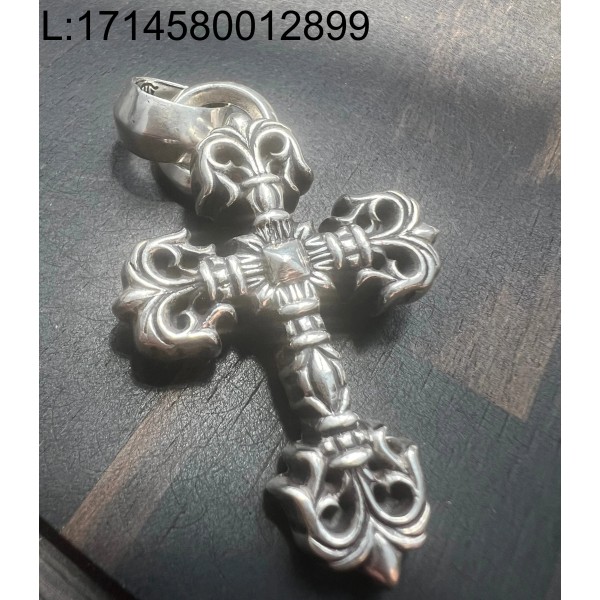 [아트셀러] 크롬하츠 화염 미디엄 십자가 펜던트