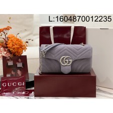 [JHL] 구찌 GG 마몽 미디엄 숄더백 스웨이드 라이트 퍼플 837267 26*15*7cm