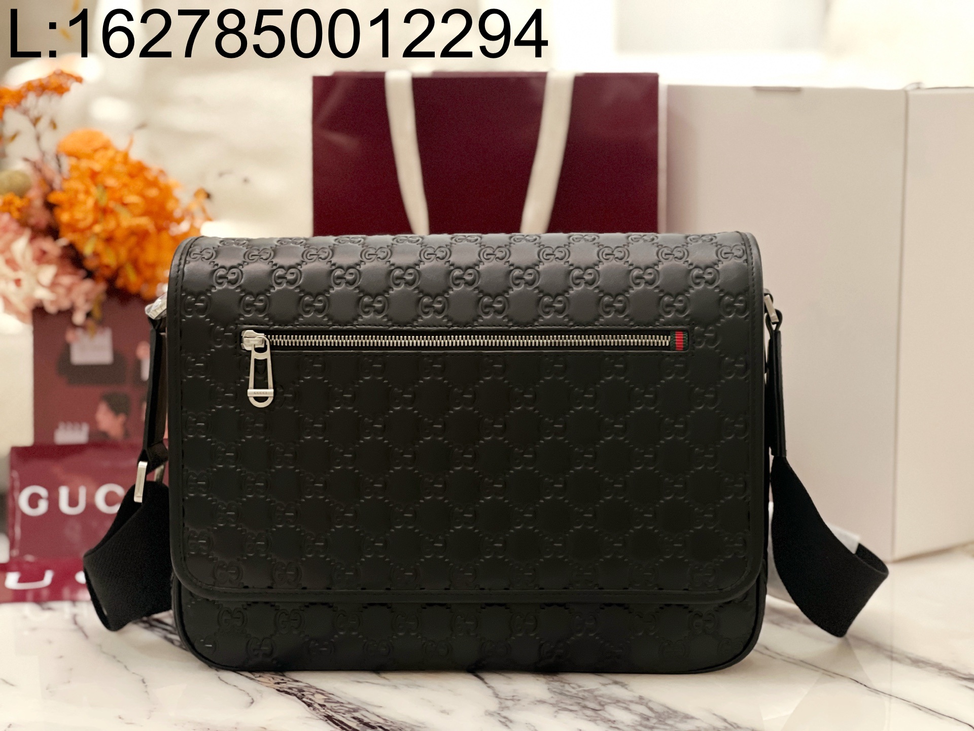 [JHL] 구찌 GG 엠블럼 미디움 크로스바디백 블랙 850235 33*23*10cm