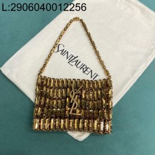 Pomegrante 생로랑 크리스털 소재 마이크로 EVENING 백 788380 11.5*8.5*2.5cm 골드