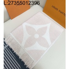 AGG 루이비통 점보 LV 플라워 캐시미어 태슬 스카프 핑크 70*200cm