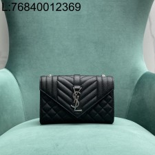 Pomegrante 생로랑 그랑 드 뿌드르 퀼팅 가죽 ENVELOPE 스몰 600195 21*6*13cm 블랙 은장