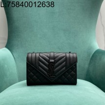 Pomegrante 생로랑 그랑 드 뿌드르 퀼팅 가죽 ENVELOPE 스몰 600195 21*6*13cm 쏘 블랙