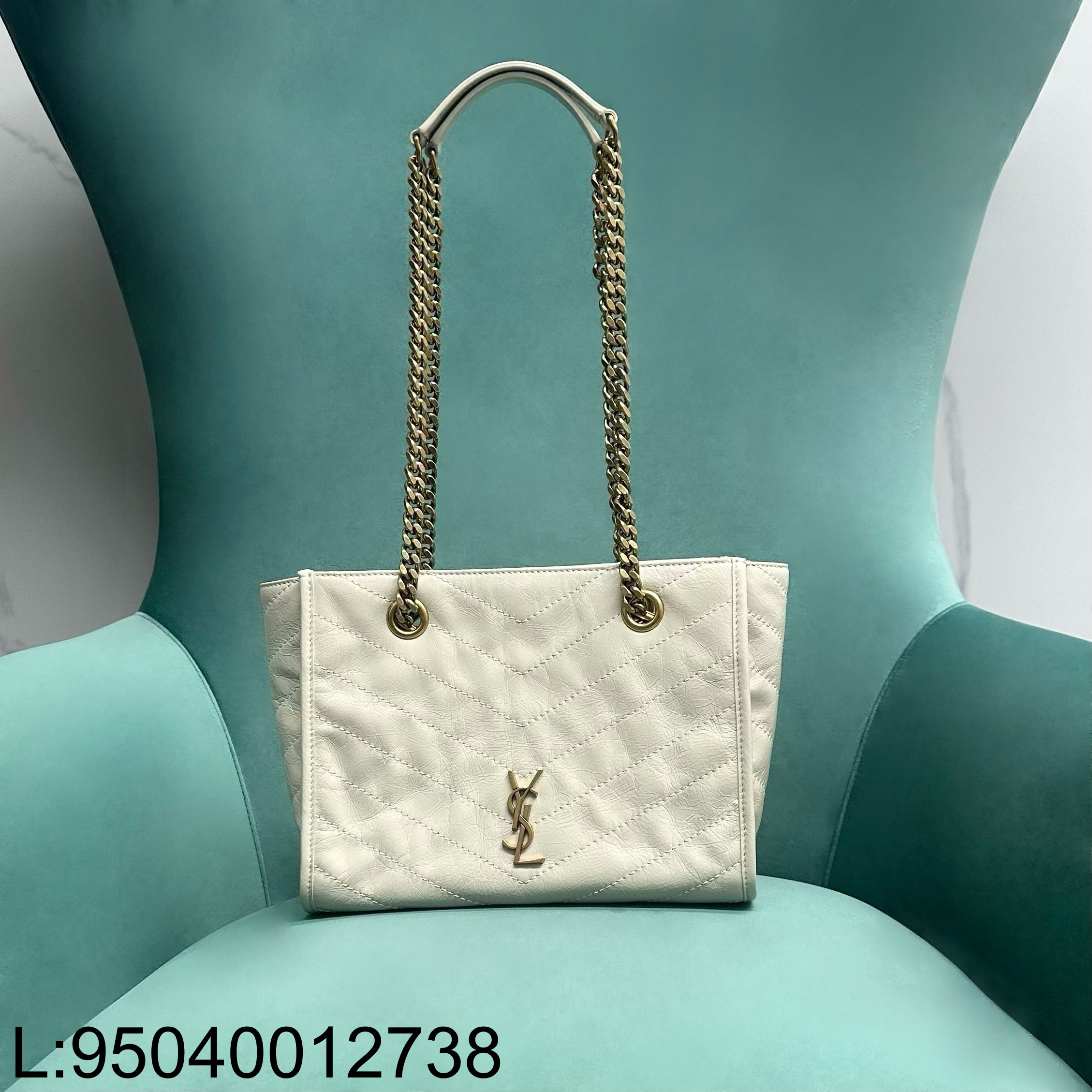 Pomegrante 생로랑 Niki 스몰 쇼핑 백 화이트 872680 25*22*10cm