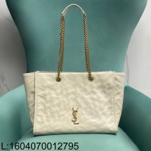 Pomegrante 생로랑 Niki 미디엄 쇼핑 백 화이트 871151 33*27*14cm