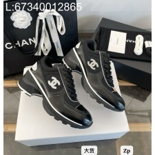 [DXJ] 샤넬 믹스드 파이버 샤이니 카프스킨 스웨이드 카프스킨 스니커즈 블랙 6cm