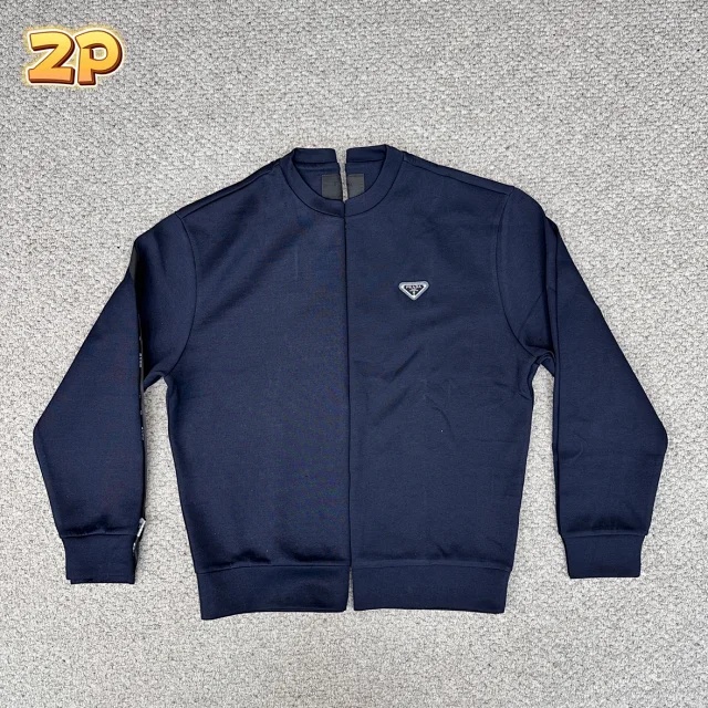 [윌리엄셀러] 프라다 에어 코튼 맨투맨 네이비