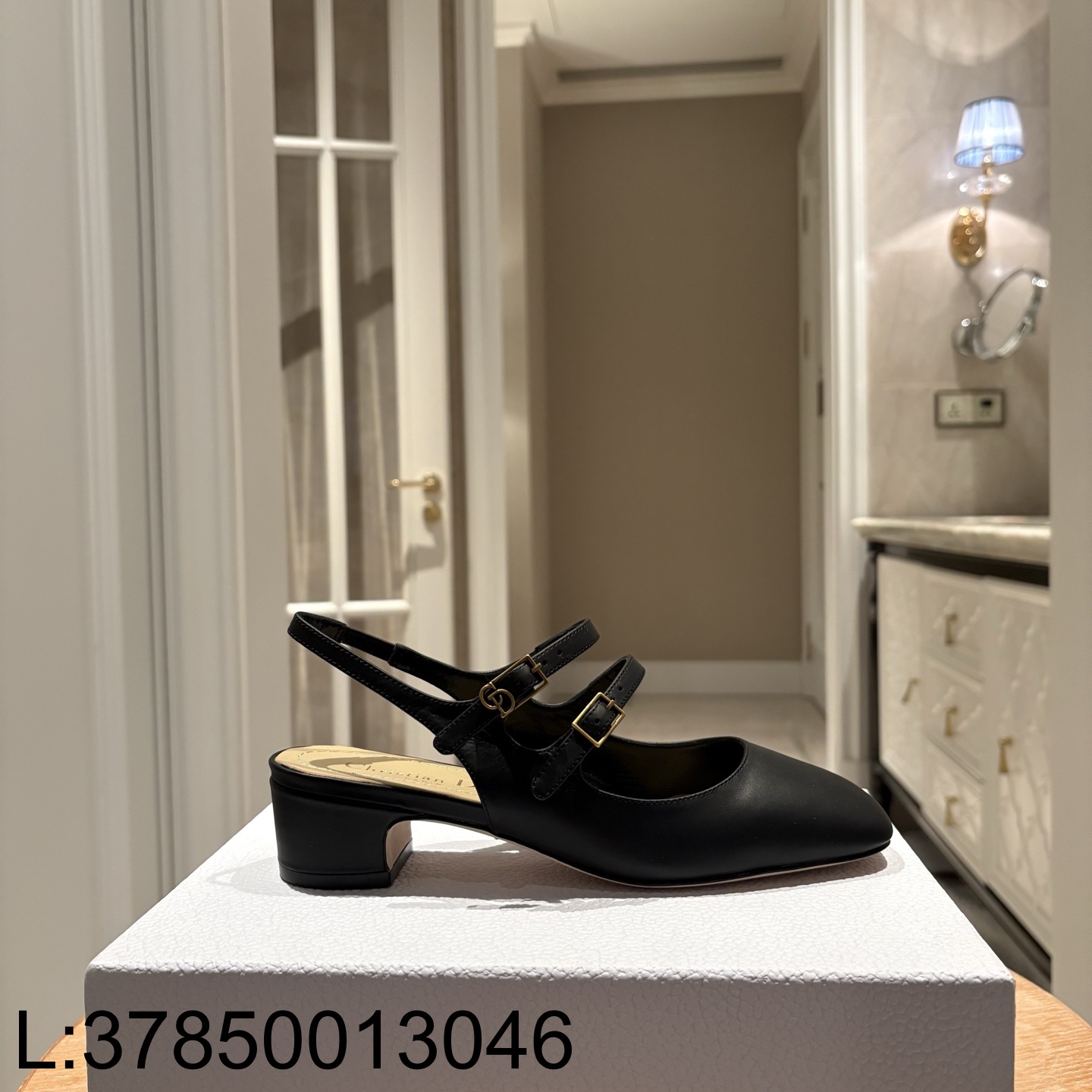 [QR5009] 디올 셰리 슬링백 펌프스 서플 카프스킨 블랙