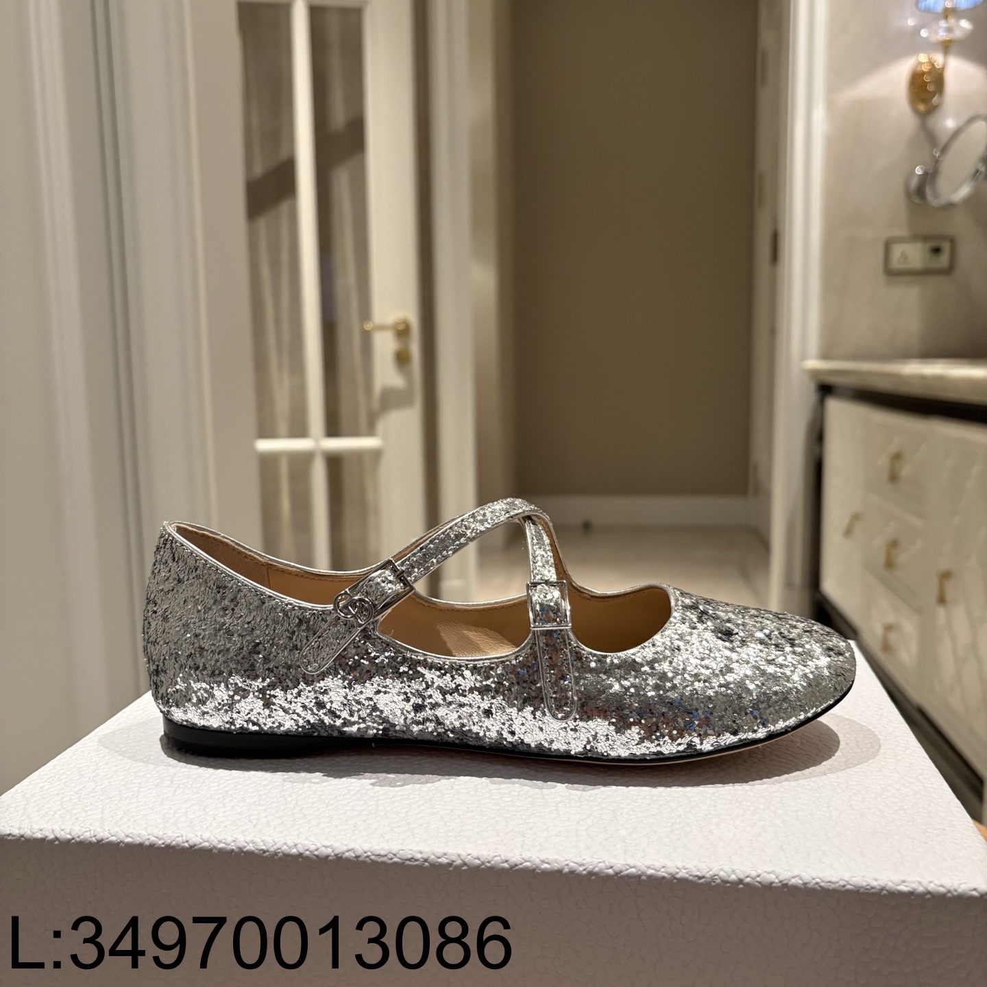 [QR5009] 디올 Very Dior 발레리나 플랫 실버