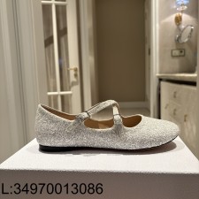 [QR5009] 디올 Very Dior 발레리나 플랫 회백색