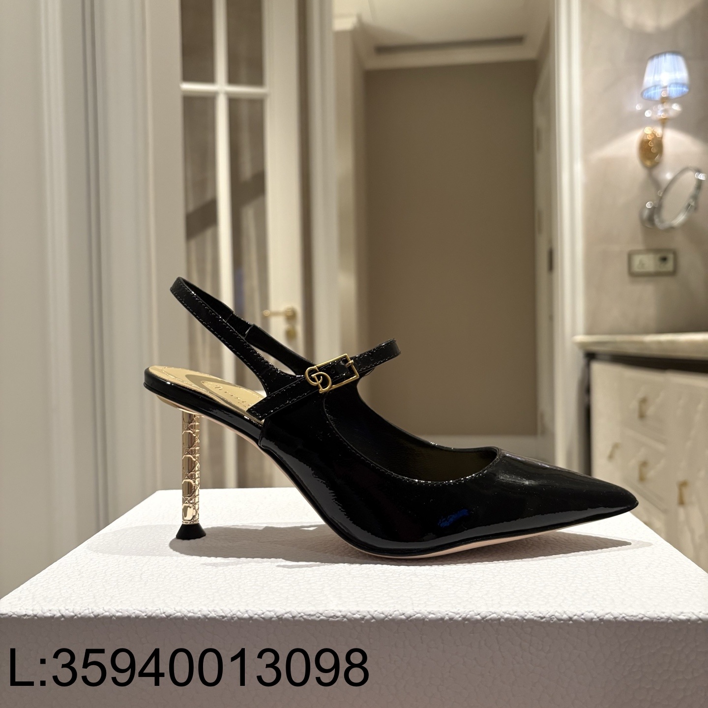 [QR5009] 디올 Dior Icon 슬링백 펌프스 블랙