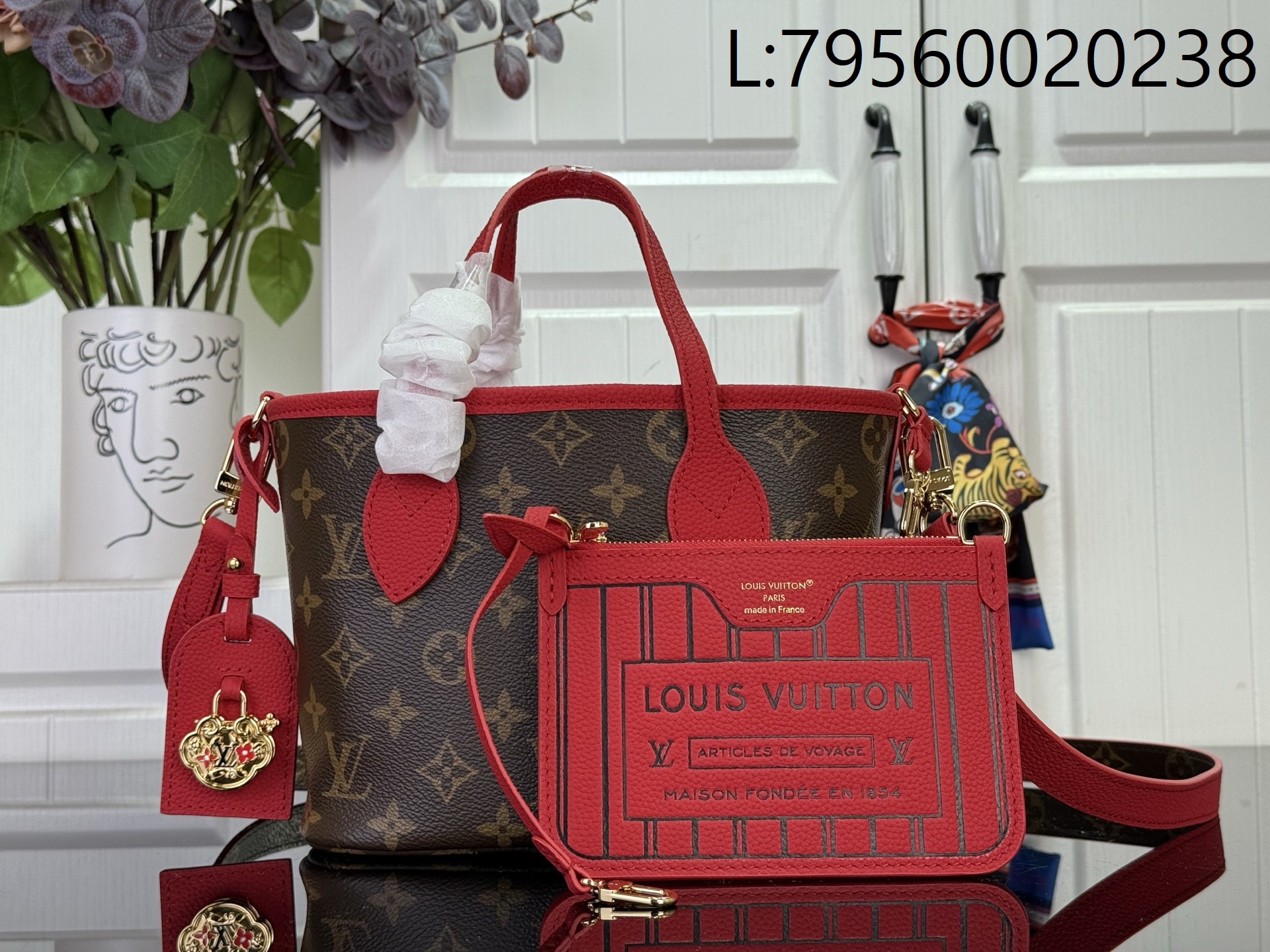 [88factory] 루이비통 네버풀 인사이드 아웃 BB M28318 16.5*11*26.5cm 브라운 레드