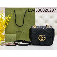 [JHL] 구찌 GG 마몽 미니 숄더백 블랙 레더 739682 18*15*8cm
