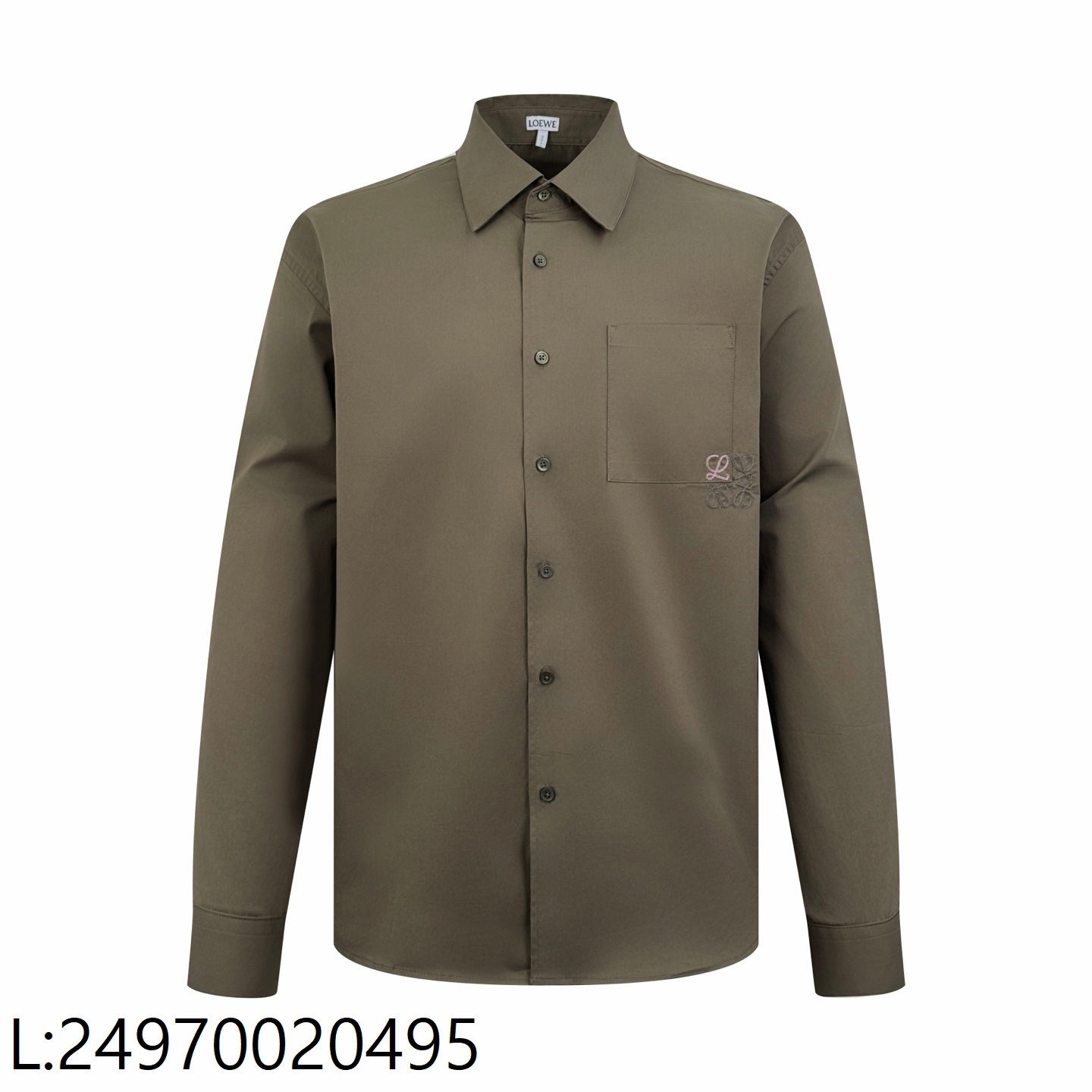 [잔디집2] 로에베 포켓 아나그램 자수 코튼 긴팔 셔츠 올리브