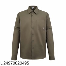 [잔디집2] 로에베 포켓 아나그램 자수 코튼 긴팔 셔츠 올리브