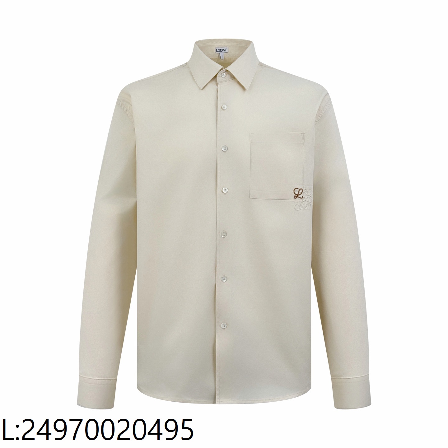 [잔디집2] 로에베 포켓 아나그램 자수 코튼 긴팔 셔츠 베이지