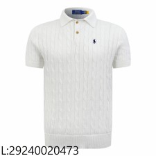 [잔디집2] 폴로 랄프로렌 자카드 니트 폴로 카라티 반팔티 화이트