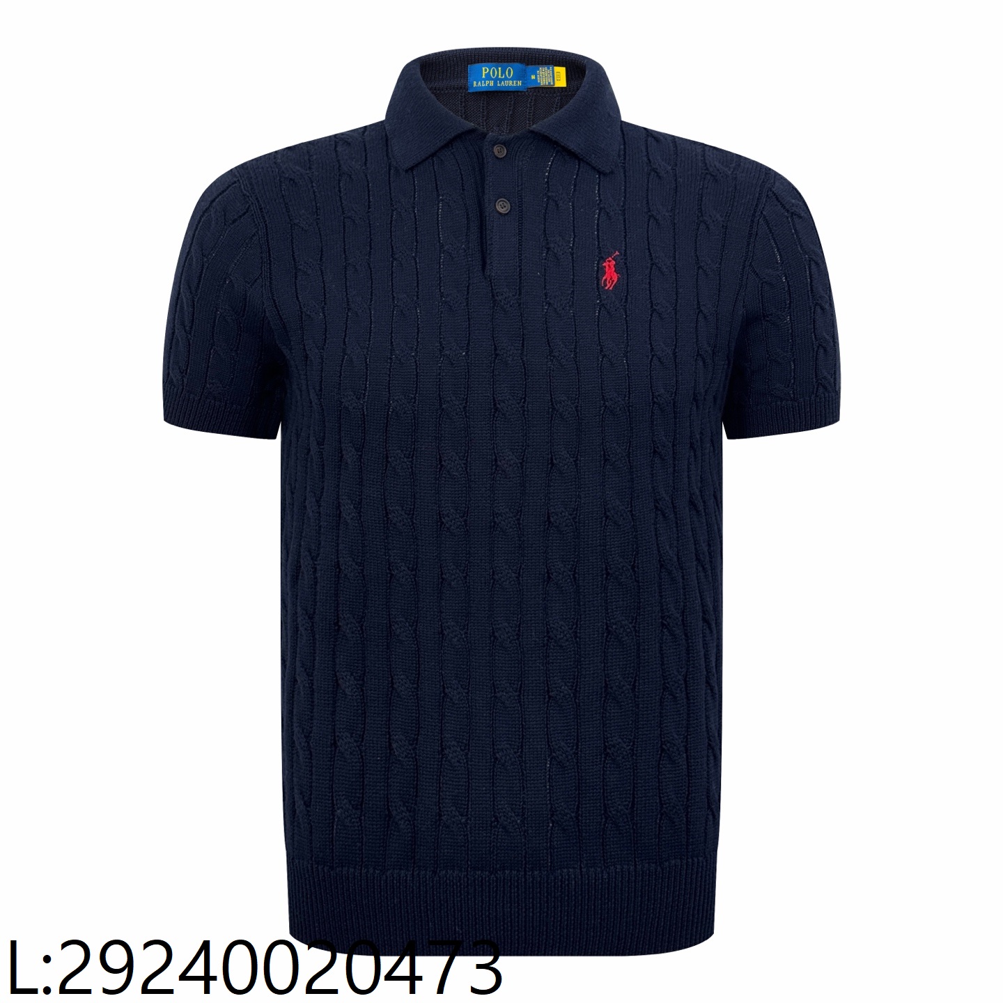 [잔디집2] 폴로 랄프로렌 자카드 니트 폴로 카라티 반팔티 네이비
