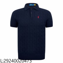 [잔디집2] 폴로 랄프로렌 자카드 니트 폴로 카라티 반팔티 네이비