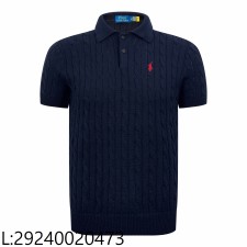 [잔디집2] 폴로 랄프로렌 자카드 니트 폴로 카라티 반팔티 네이비