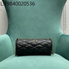 Pomegrante 생로랑 퀼티드 램스킨 세이드 스몰 튜브백 블랙 712706 23*11.5*11cm