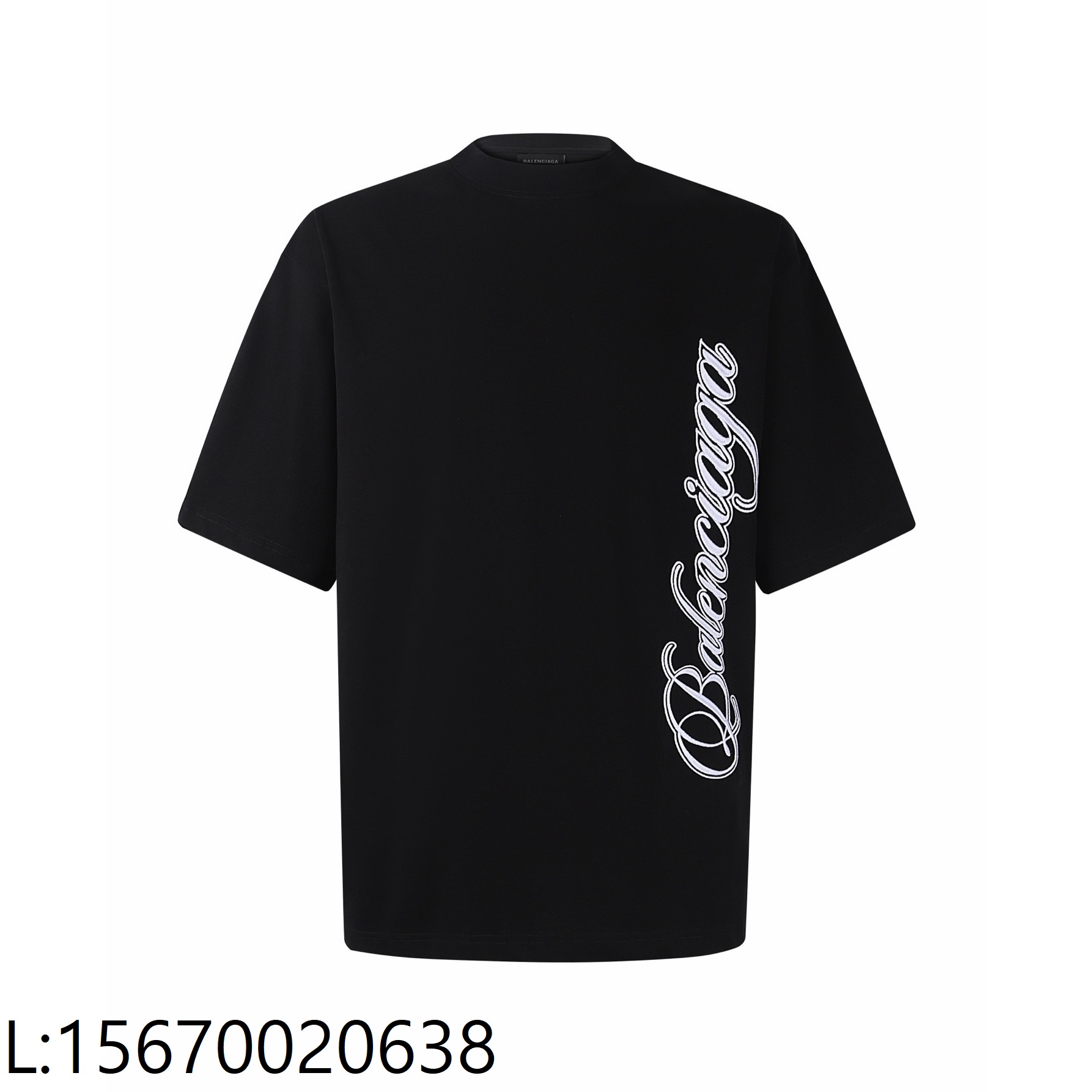 [잔디집2] 발렌시아가 Cursive 반팔티 블랙