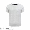 [잔디집2] 폴로 랄프로렌 자카드 라운드넥 니트 반팔티 화이트