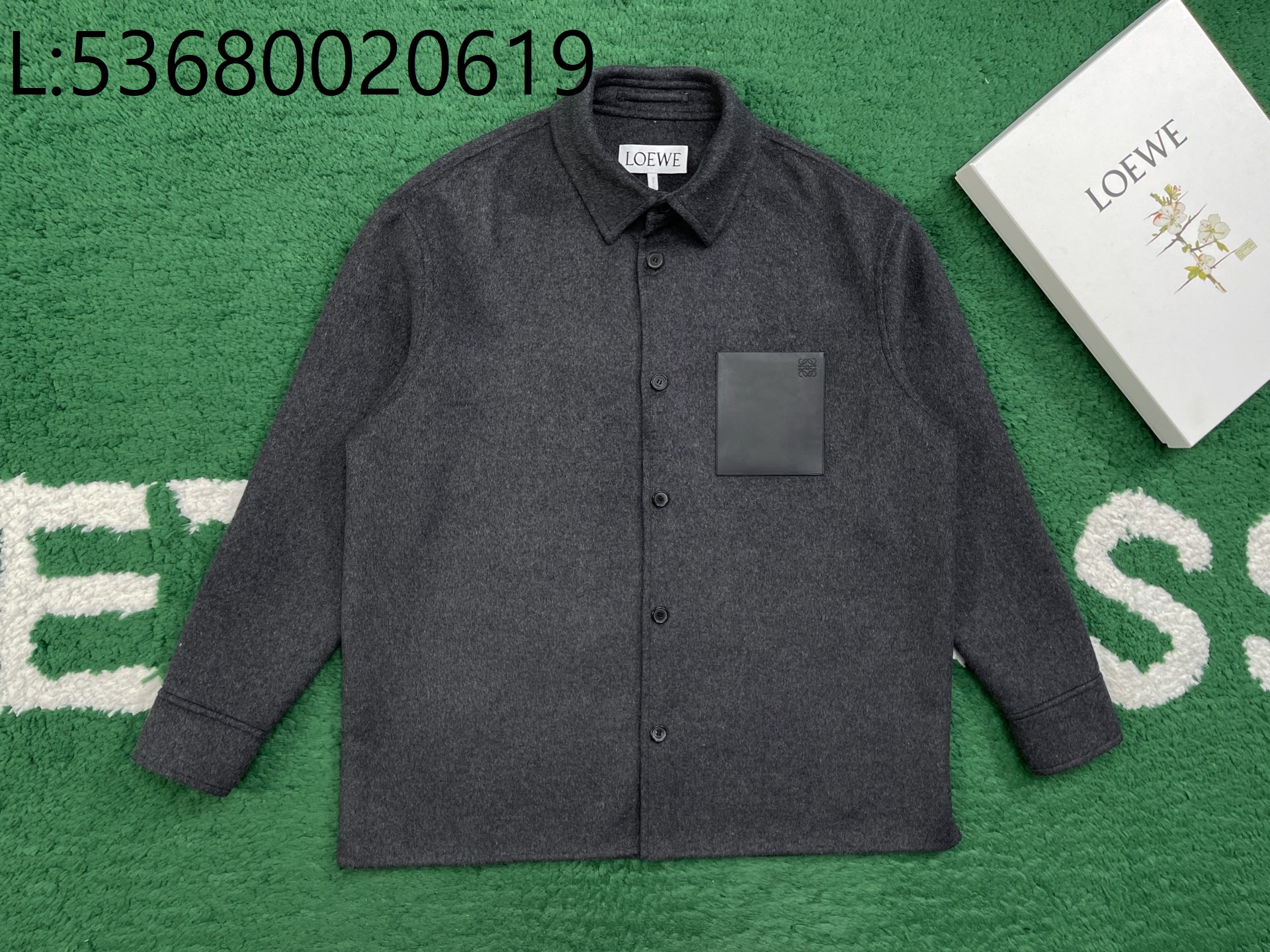 [잔디집1] 로에베 베이직 양털 셔츠 자켓 차콜