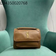 Pomegrante 생로랑 니키 그레인드 램스킨 꼬냑 금장 633179 22*17*12cm