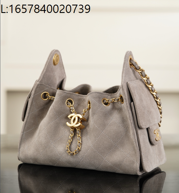 [JD] 샤넬 25C 미니 핸드백 금장 스웨이드 골드 메탈 그레이 20*22*12.5cm