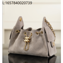 [JD] 샤넬 25C 미니 핸드백 금장 스웨이드 골드 메탈 그레이 20*22*12.5cm