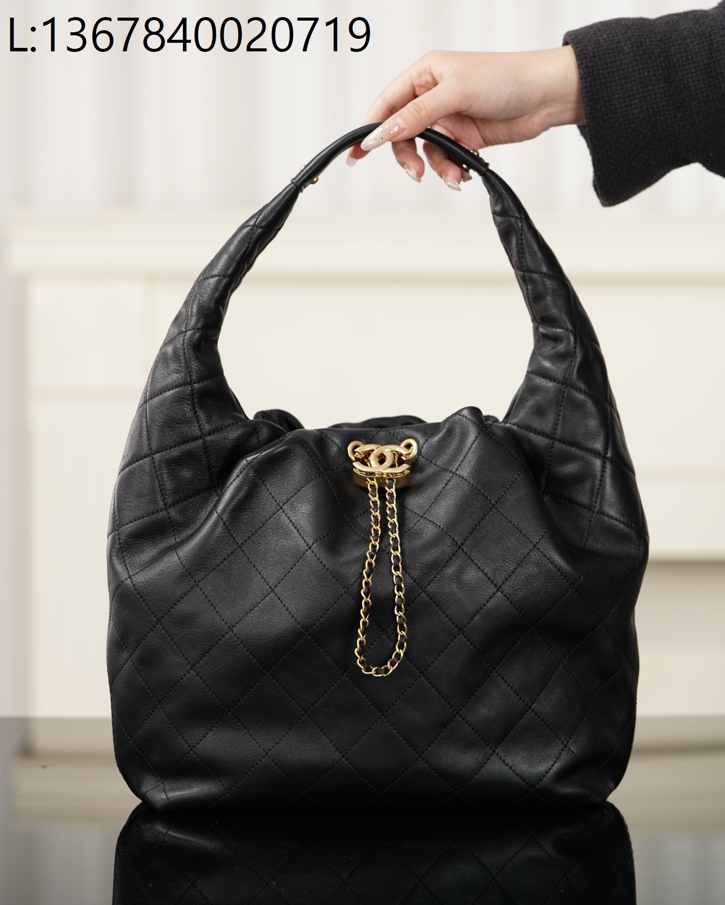 [JD] 샤넬 26C 호보 백 블랙 금장 45*30*12cm