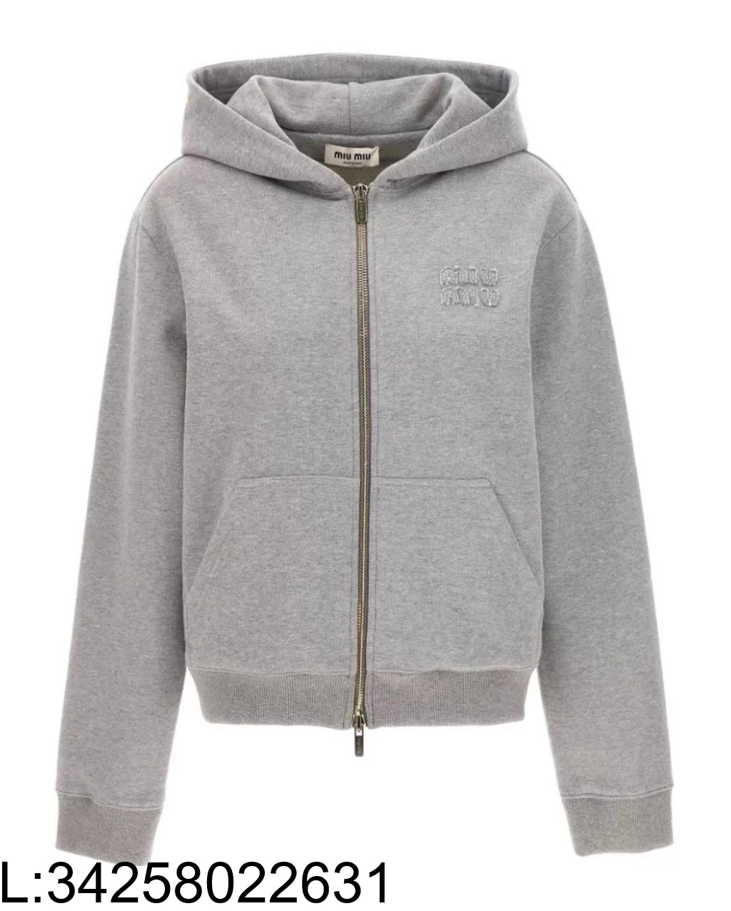 [얼리톰 셀러] 미우미우 모노그램 단색 후드집업 그레이 웨이디안 주소