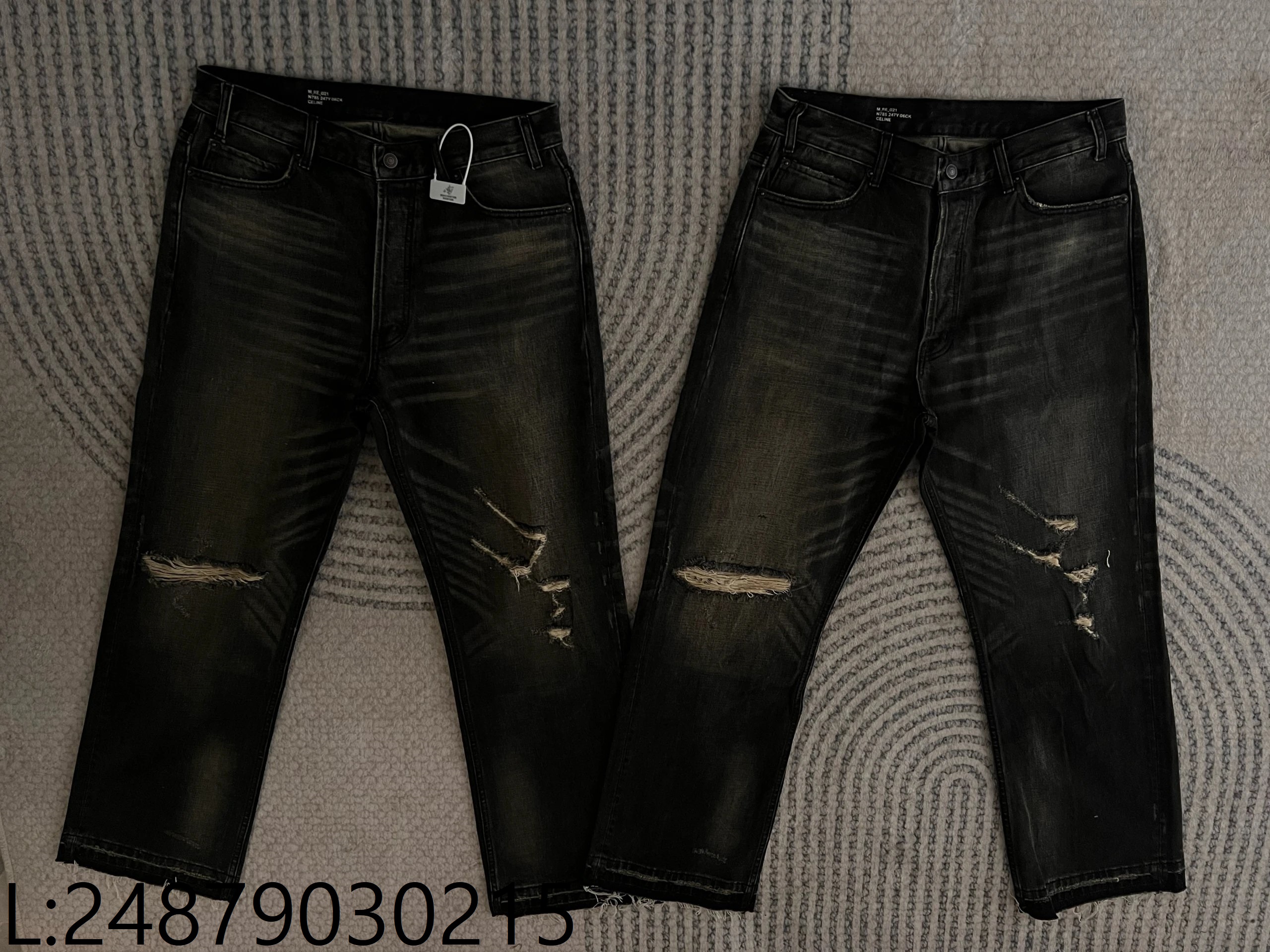 [얼리톰 셀러] 셀린느 90'S 진 셀비지 데님 문라이트 디스트로이 워시 Wesley 청바지 블랙 웨이디안 주소