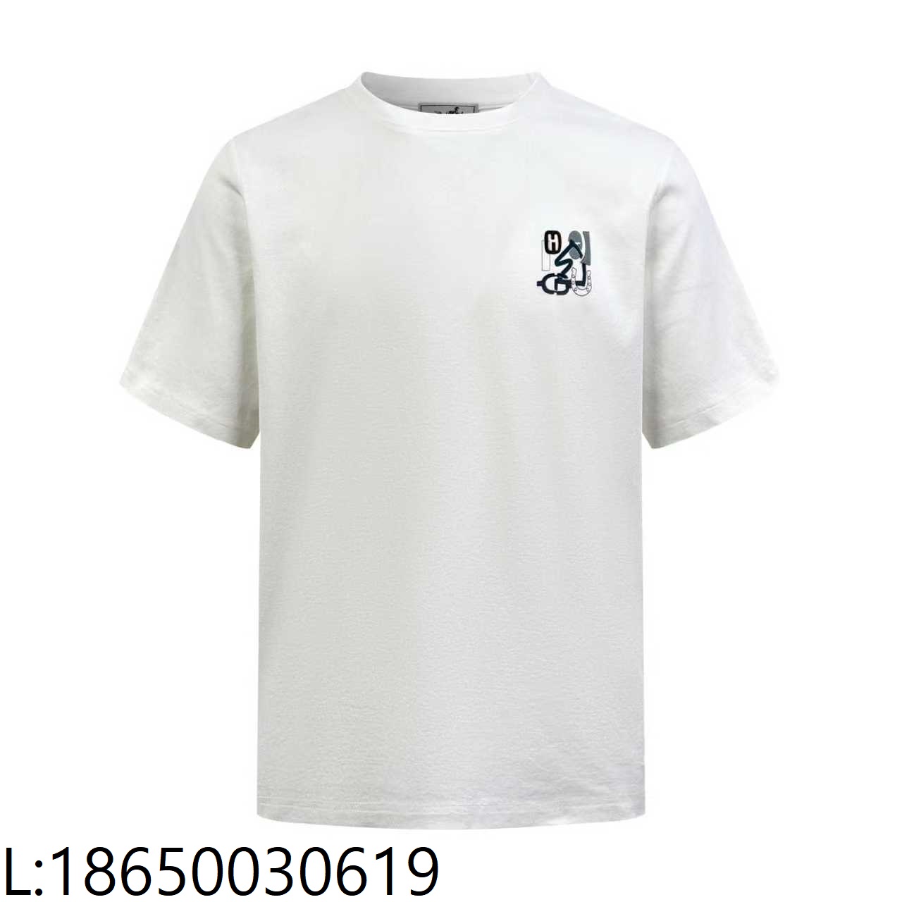 [잔디집2] 에르메스 파리스 아플리케 가죽 반팔티 화이트