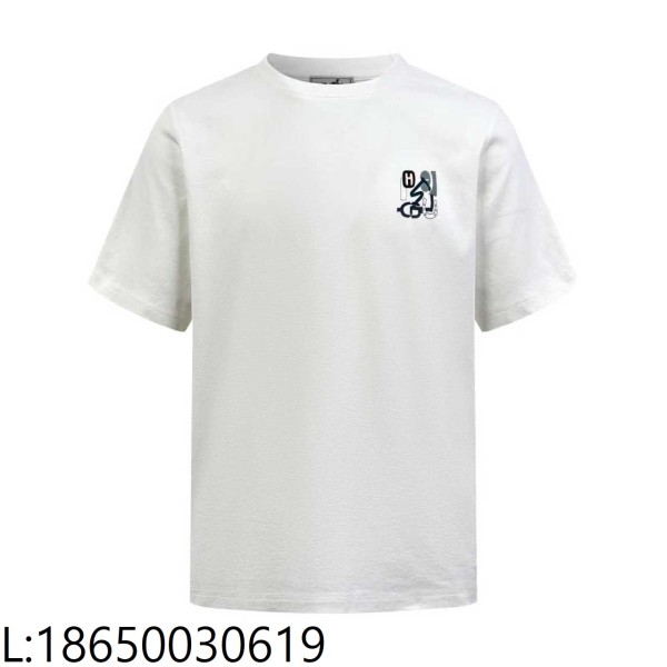 [잔디집2] 에르메스 파리스 아플리케 가죽 반팔티 화이트