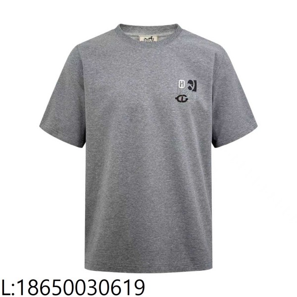 [잔디집2] 에르메스 파리스 아플리케 가죽 반팔티 그레이