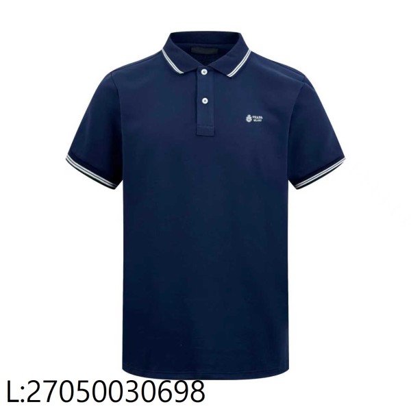 [잔디집2] 프라다 자수 폴로티 카라티 반팔티 네이비