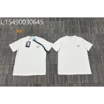 [잔디집2] 프라다 삼각 로고 프린트 크루넥 반팔티 화이트