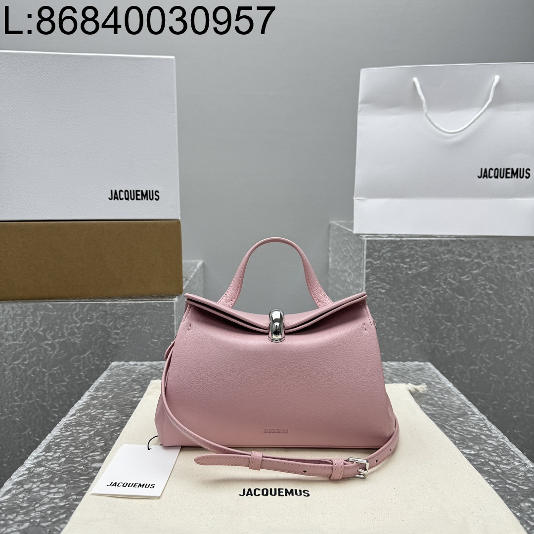 [카타] 자크뮈스 탑 핸들 백 24*14*7.5cm 핑크 염소가죽 스몰 